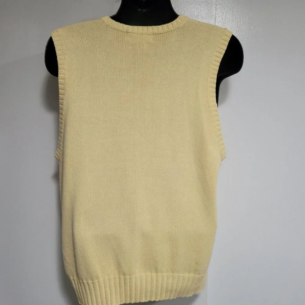 Polo Ralph Lauren‎ Size L Yellow Cotton Pinehurst V-neck Sweater Vest